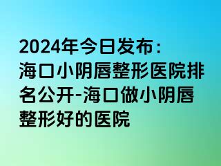 2024年今日發(fā)布：?？谛￡幋秸吾t(yī)院排名公開-海口做小陰唇整形好的醫(yī)院